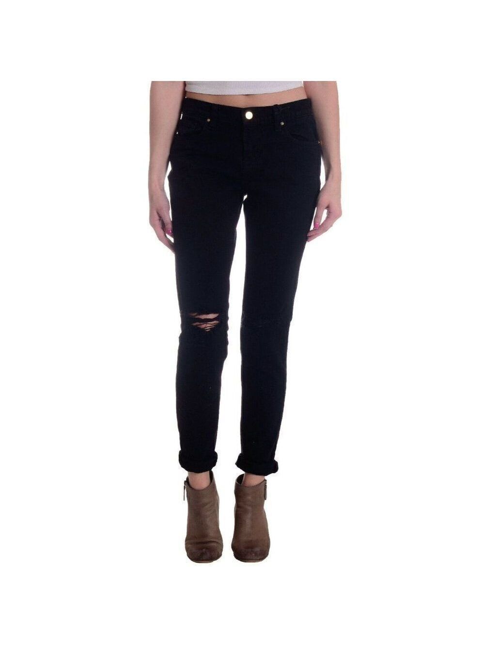 J Brand Women's Jake Slim Boyfriend Black Jeans 24
